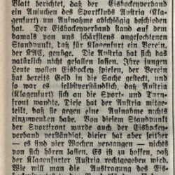 Zeitungsartikel Kärntner Tagblatt 9.1.1938