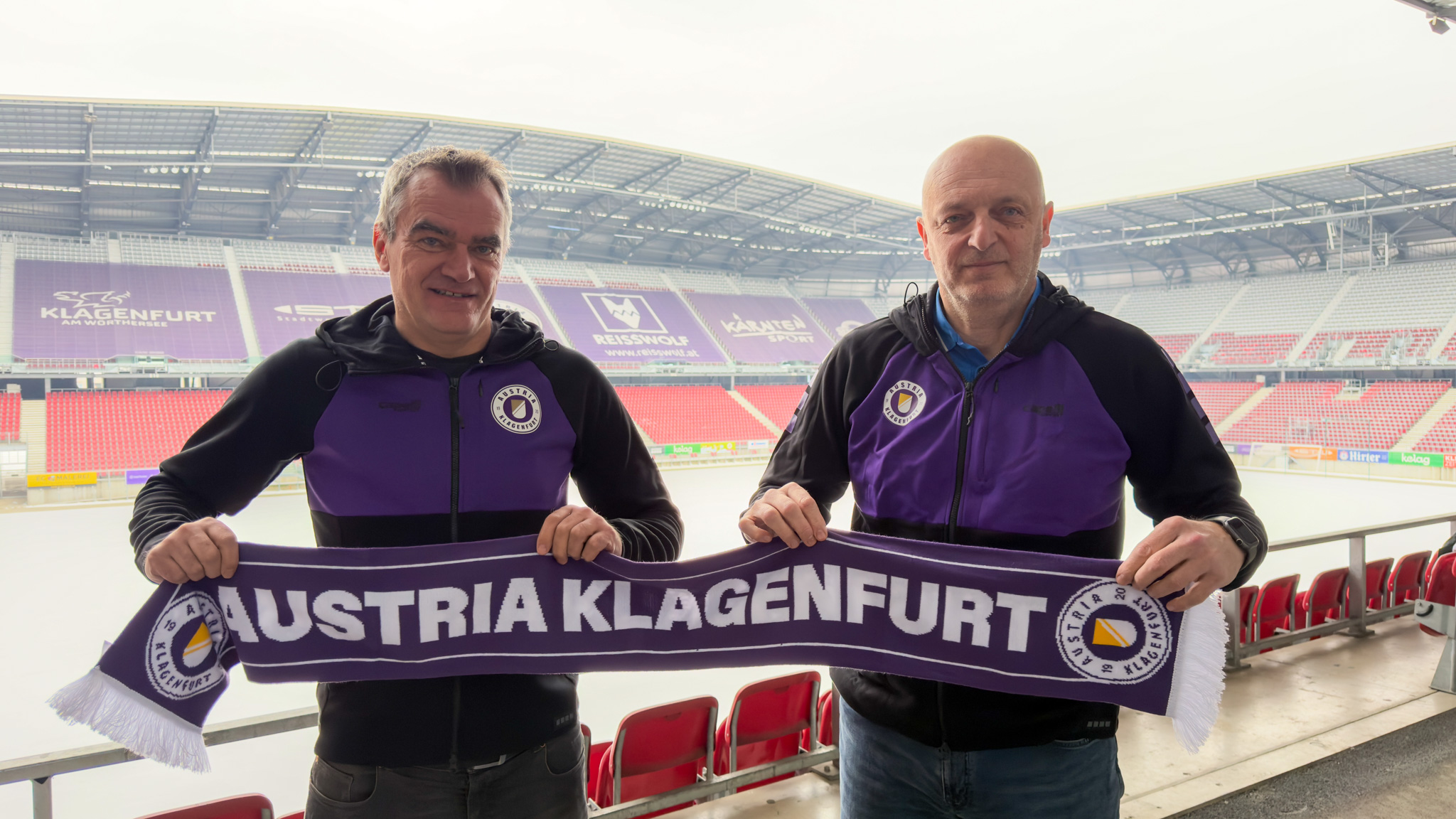 Präsident Robert Micheu mit dem neuen Chef-Trainer der Austria Slobodan Grubor.