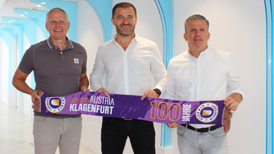 Gesellschafter Zeljko Karajica (M) mit den Geschäftsführern Harald Gärtner (l.) und Matthias Imhof