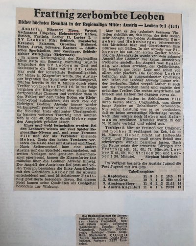 Zeitungsbericht 1960