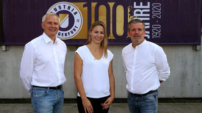 Die Geschäftsführer Harald Gärtner (l.) und Matthias Imhof (r.) mit Club-Managerin Vanessa Korb