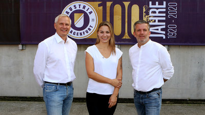 Die Geschäftsführer Harald Gärtner (l.) und Matthias Imhof (r.) mit Klub-Managerin Vanessa Korb. 