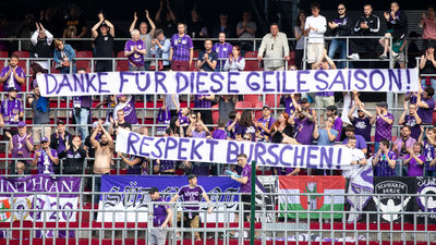 Tolle Botschaft der Fans an die Mannschaft der Austria Klagenfurt